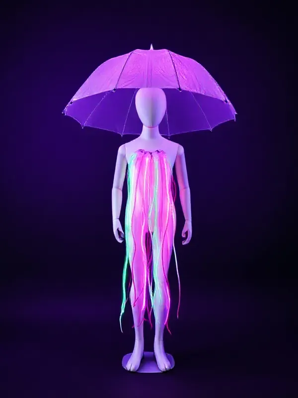 DIY Glow Stick Jellyfish costume preview