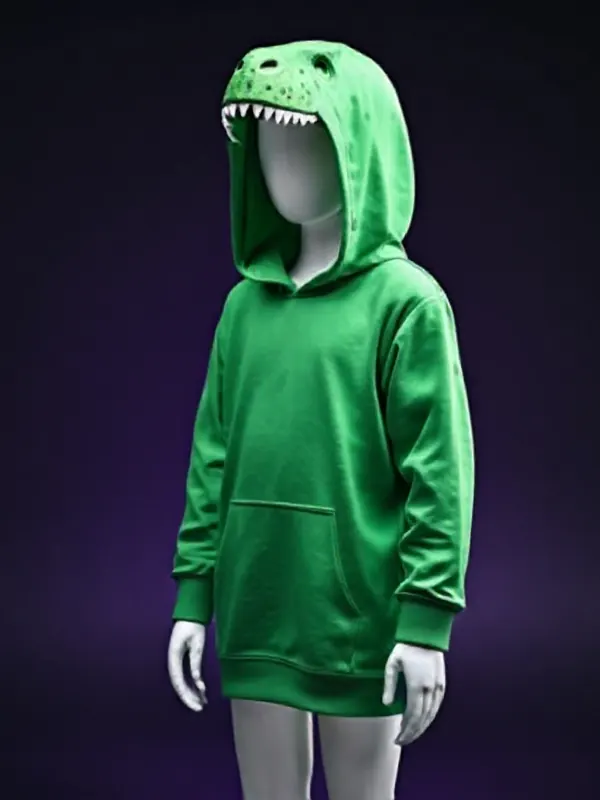 DIY Green Dino Runner costume preview
