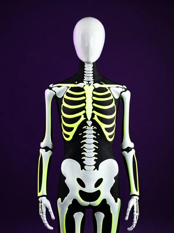 DIY Neon Skeleton Bones costume preview